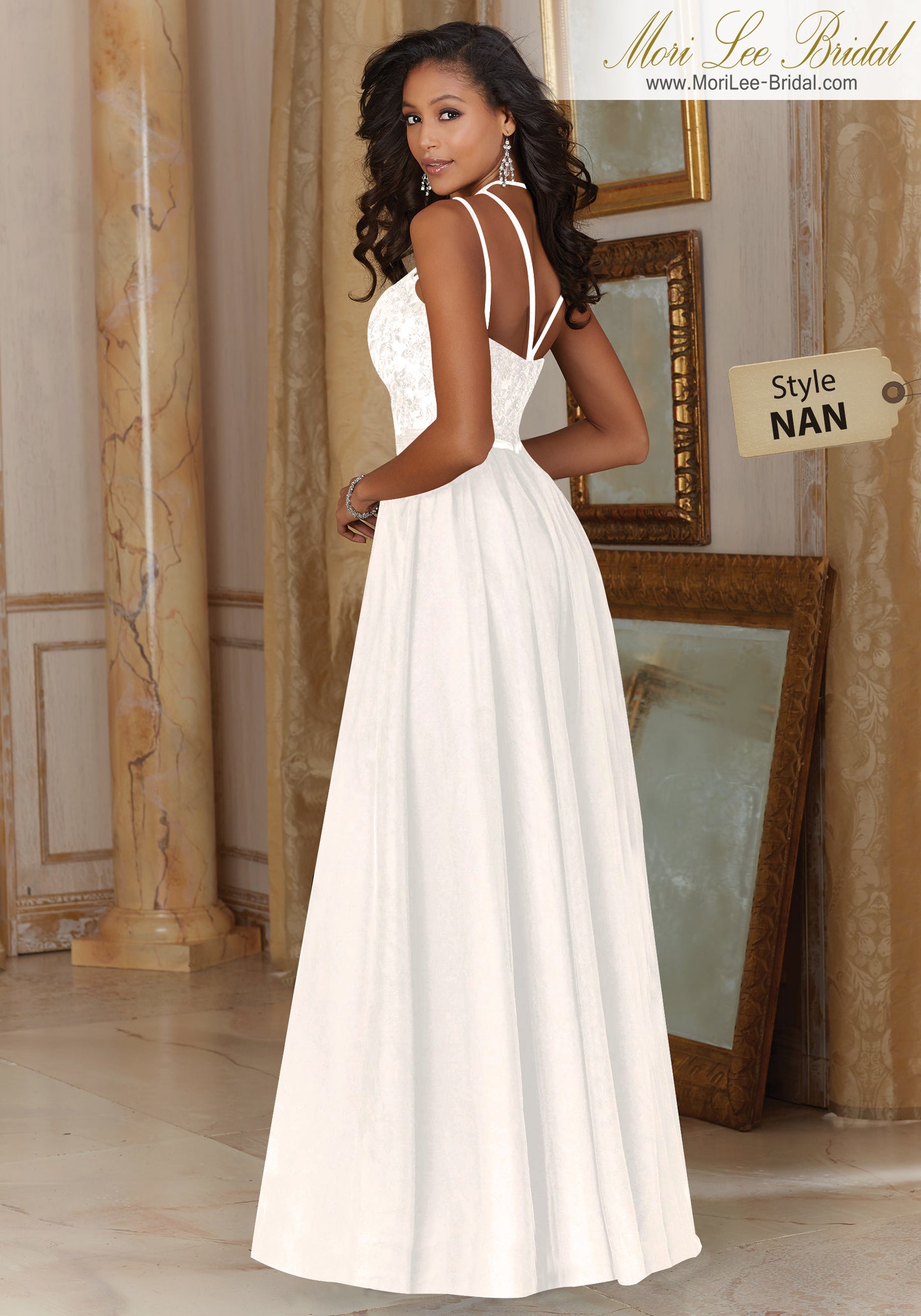 Vestido Civil de tul con bordado y de cintura satinada, hermoso y femenino, ideal para una boda íntima. NAN*