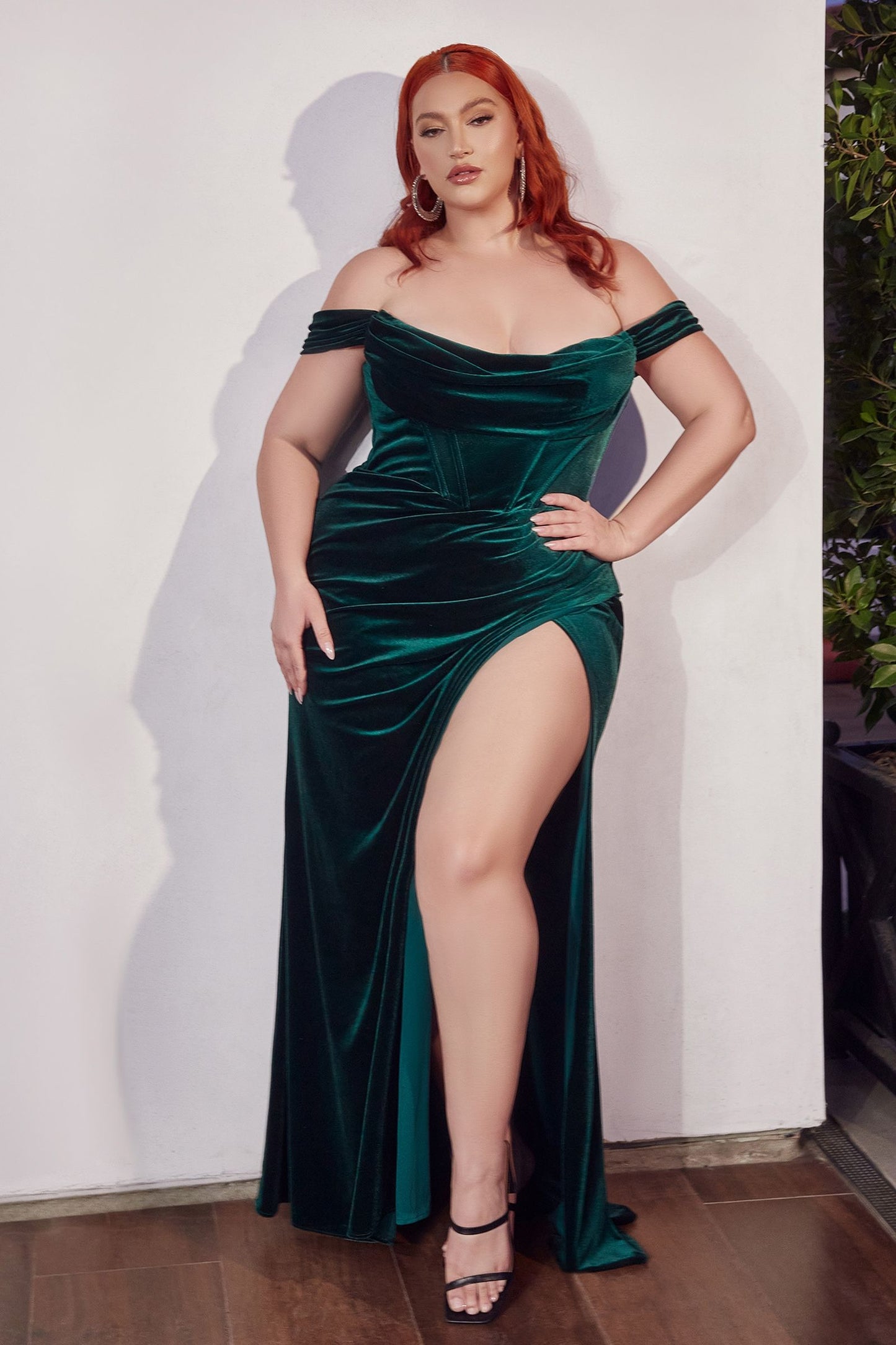 Velvet Off The Shoulder Dress