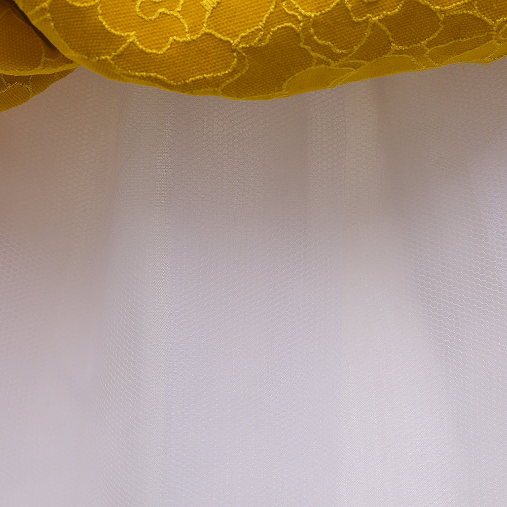 Baby Girl Flower Patched Design Solid Color Sleeveless Princess Formal Dress My Kids-USA