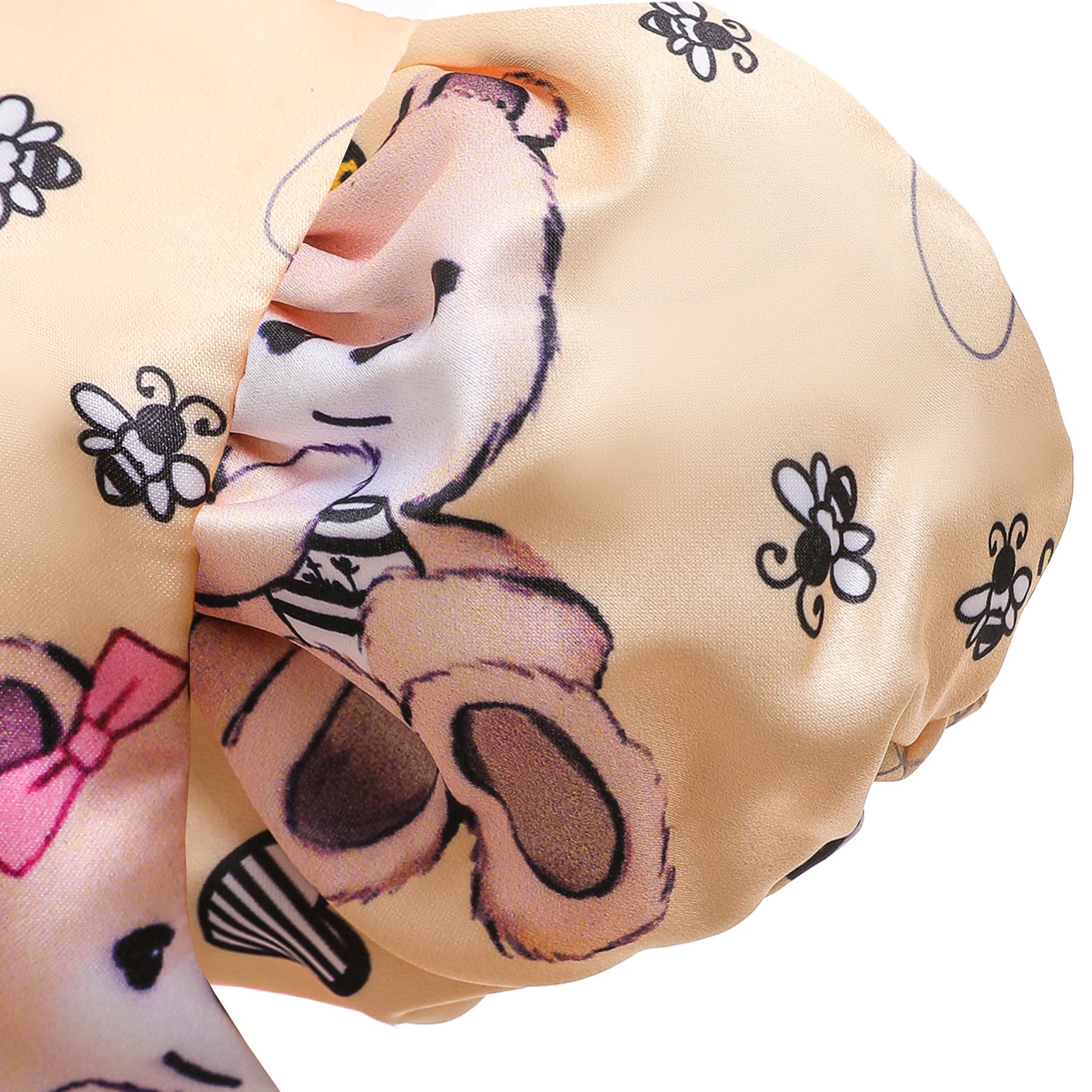 Baby Girl Cartoon Bear Pattern Puff Sleeves Princess Formal Dress My Kids-USA