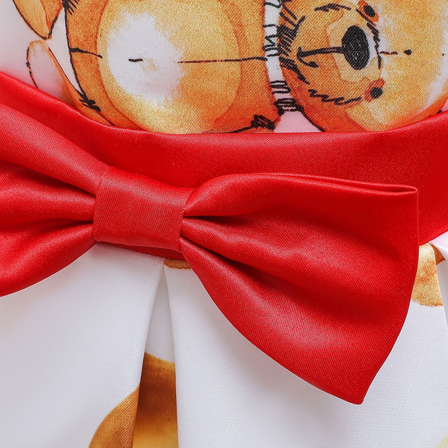 Baby Girl Cartoon Bear Pattern Puff Sleeves Princess Formal Dress My Kids-USA